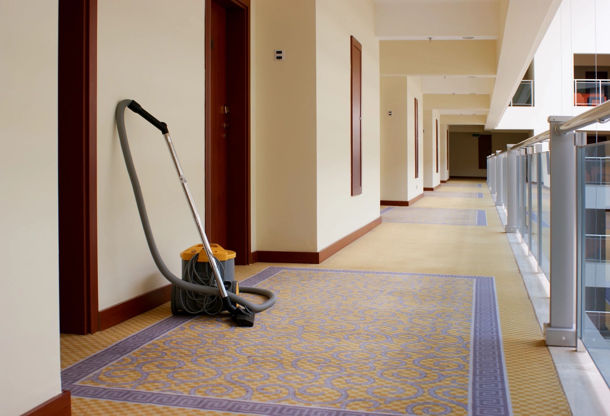 vacuum cleaner in hallway